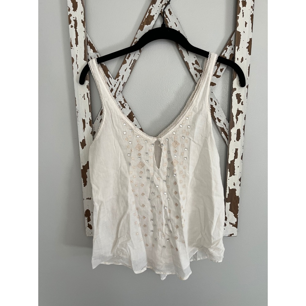 Abercrombie‎ & Fitch Tank Top Vintage Beading and Embroidered Size XS Vintage